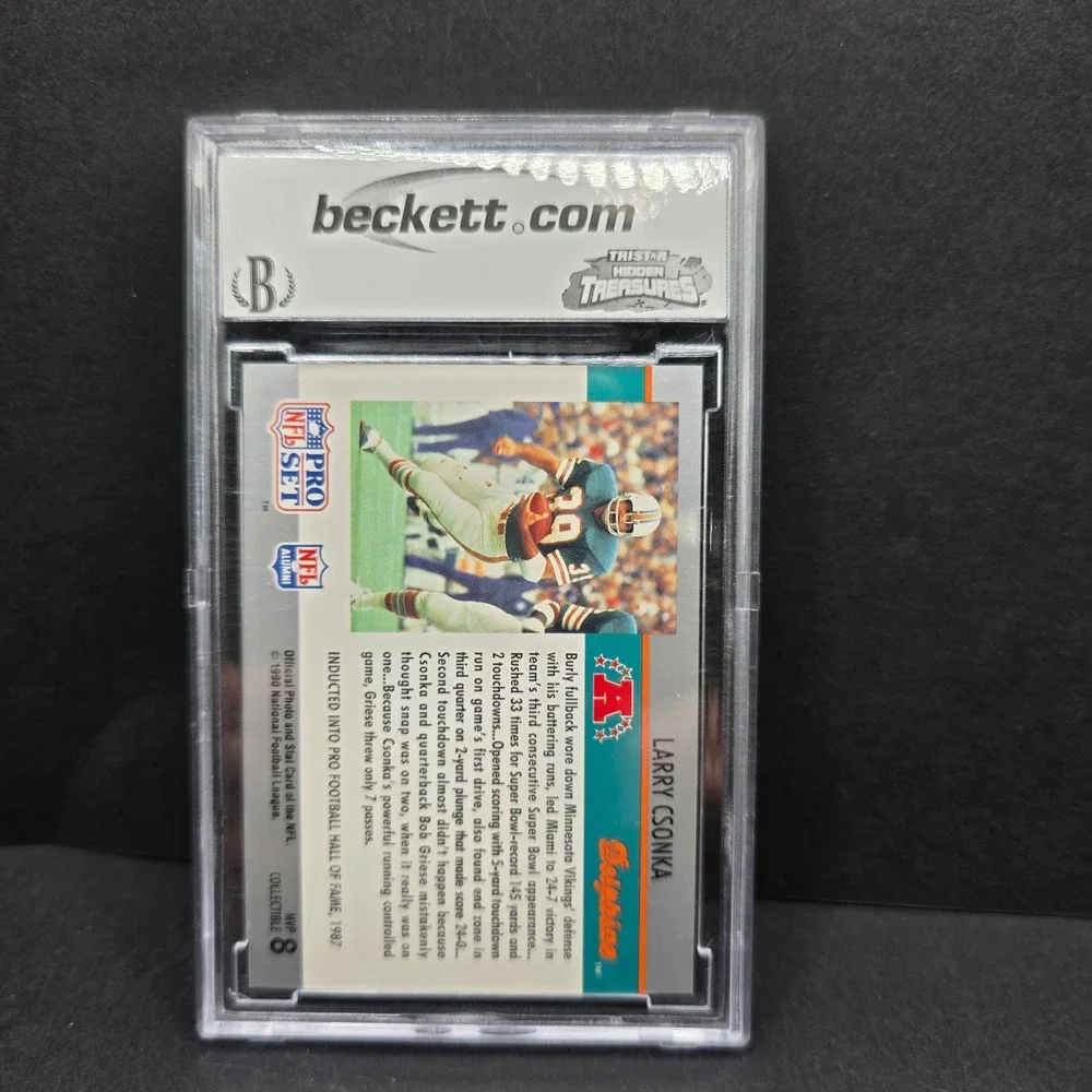 Pro Set Football Card Larry Csonka BCCG 9 Near Mint Super Bowl MVP 8 Dolphins